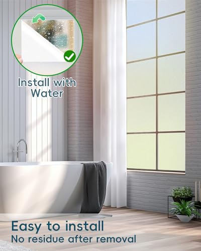 Dwersty Frosted Glass Window Privacy Film Decorative, 17.5" x 78.74"