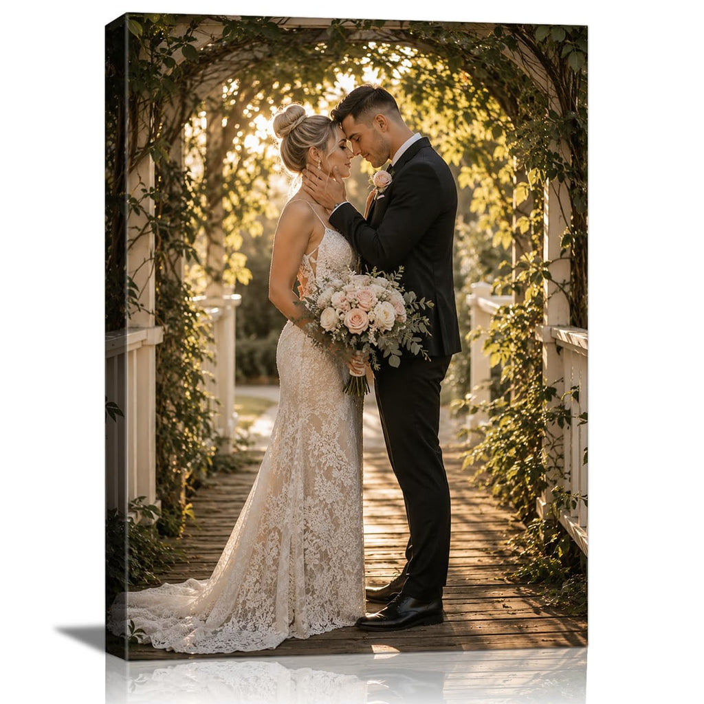 Canvas Prints with Your Photos,Ship Next Day Custom Canvas Wall Art 8x10 | Personalized Framed Canvas Pictures,Custom Photo Gifts for Wedding, Family, Frineds, Pets,Ready to Hang Home Decor
