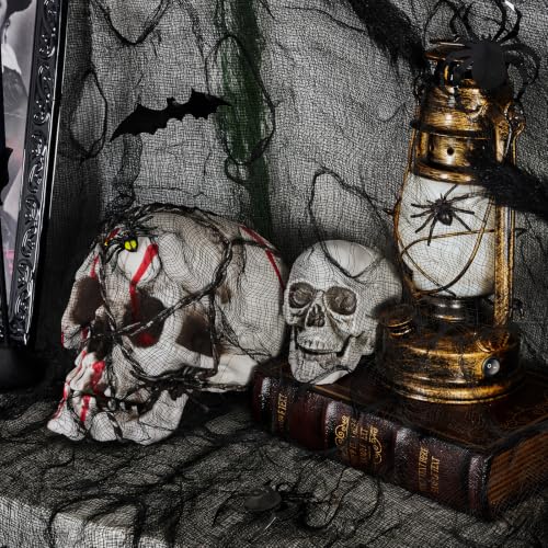 600 x 80 in Halloween Creepy Cloth for Yard and Outdoor Decorations, Black | Large Scary Gauze Cheesecloth for Creating Spooky Fabric Displays in Haunted Houses, Parties, Walls, Doorways and Windows