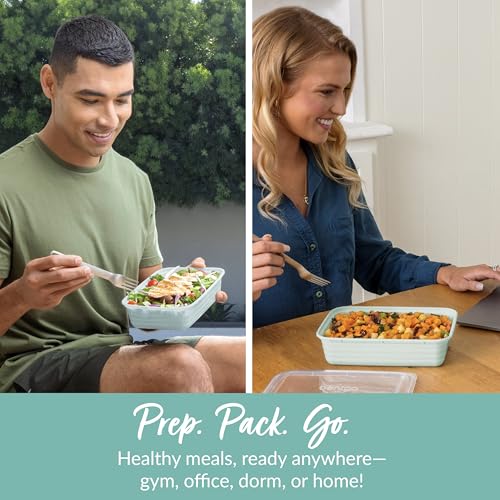 Bentgo Prep Meal Prep Containers with Lids, 20 Piece, PFAS & BPA-Free | 4-Cup Capacity, Portion Control, Stackable, Microwave, Freezer & Dishwasher-Safe, Reusable (Mint)