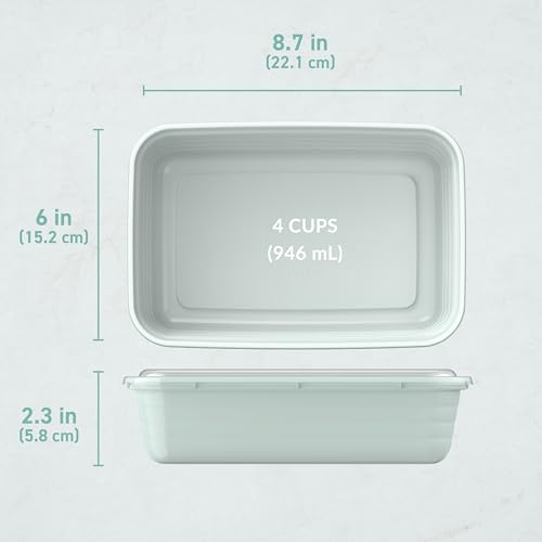 Bentgo Prep Meal Prep Containers with Lids, 20 Piece, PFAS & BPA-Free | 4-Cup Capacity, Portion Control, Stackable, Microwave, Freezer & Dishwasher-Safe, Reusable (Mint)