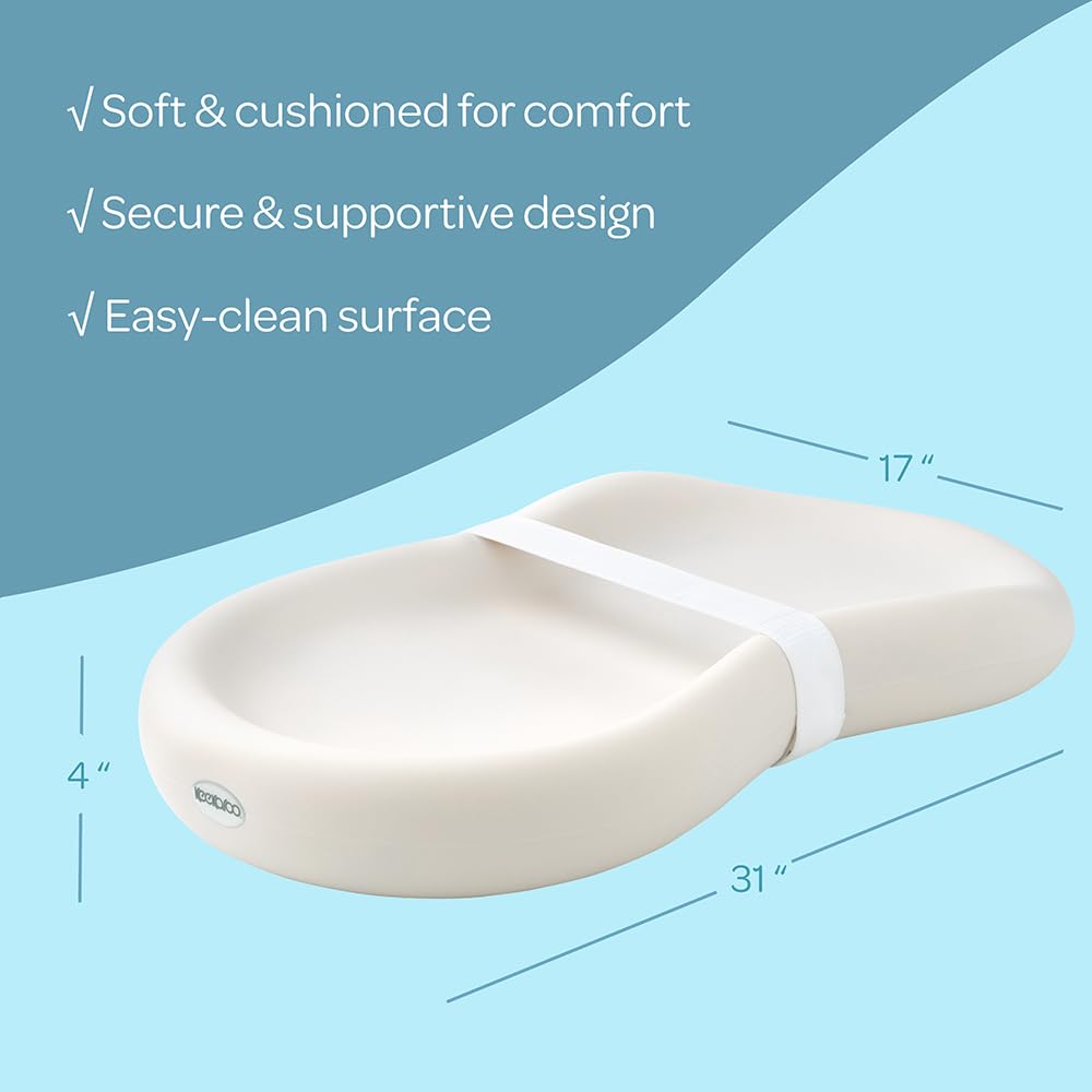 Keekaroo Peanut Changer Baby Vanilla – The Original - Easy-to-Clean Changing pad and The only Shell Over Foam, Fully Water Repellant, Wipeable Diaper pad, Wipe-Clean Changing pad