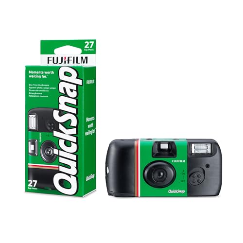 Fujifilm QuickSnap Flash 400 One-Time-Use Camera - 27 Exposures | 35mm disposable camera with 400 speed film and built-in flash for photography, travel and events