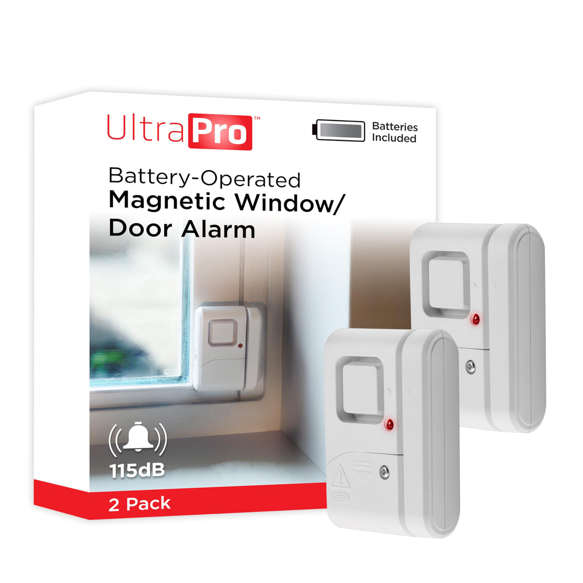 UltraPro Personal Security Window and Door Alarm, 2 Pack, Wireless Chime