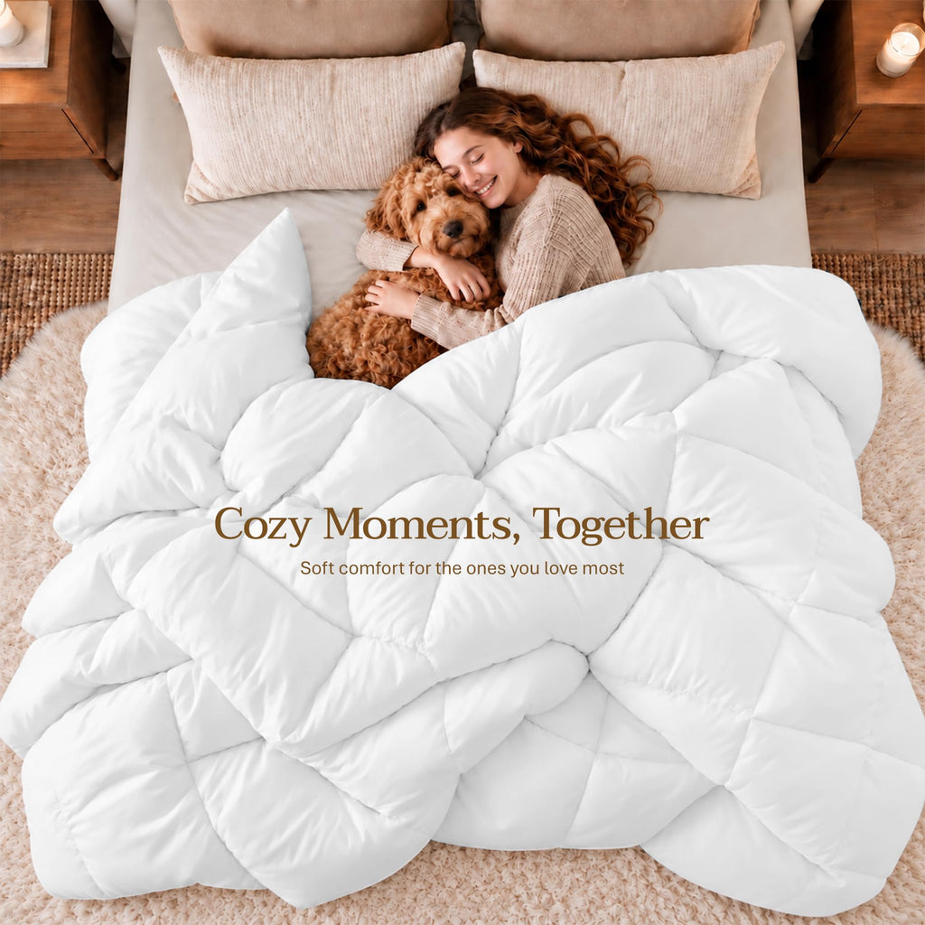 Utopia Bedding Duvet Insert, Comforters Queen Size 88 x 88 Inches, White | Cozy All Season Comforter for Kids, Boys, Girls, and Teens, Down Alternative Fill, Soft Microfiber Shell, Machine Washable
