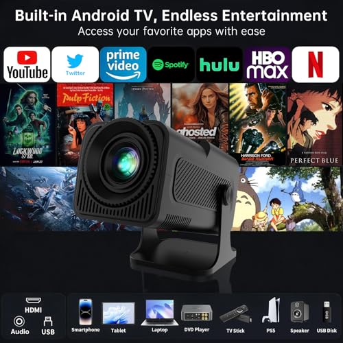 Native 1080P Mini Projector with WiFi and Bluetooth, Portable Projector