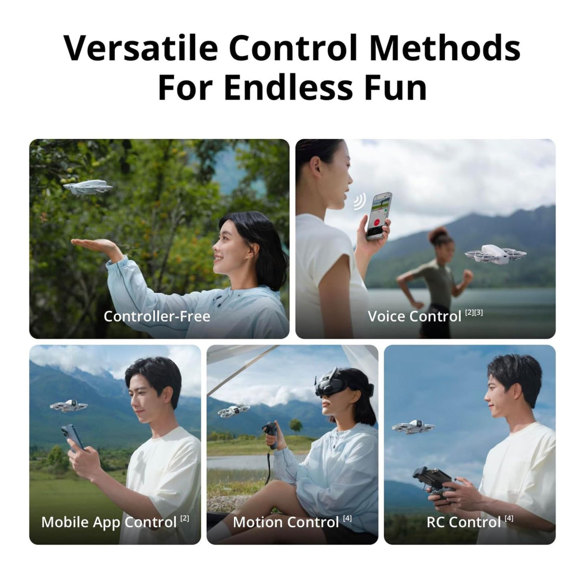 DJI Neo, Mini Drone with 4K UHD Camera for Adults, 135g Self Flying Drone that Follows You, Palm Takeoff, Subject Tracking, QuickShots, Stabilized Video, Built-In Propeller Guard (Controller-Free)