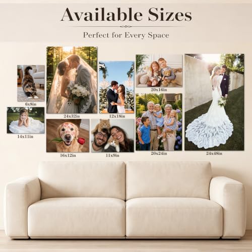 Canvas Prints with Your Photos,Ship Next Day Custom Canvas Wall Art 8x10 | Personalized Framed Canvas Pictures,Custom Photo Gifts for Wedding, Family, Frineds, Pets,Ready to Hang Home Decor