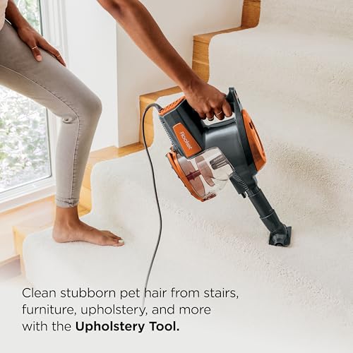 Shark Rocket Corded Stick Vacuum, Carpet & Hard Floors, Gray/Orange, HV301 | Under 9 Lbs., Handheld Conversion, Pet Hair Pickup, Swivel Steering, Low-Profile Reach, Crevice and Upholstery Tools