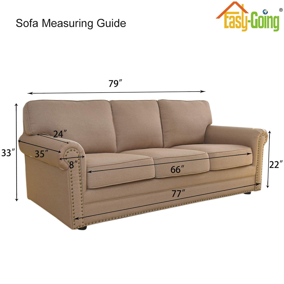 Easy-Going Stretch Couch Covers for Sofa Washable Large Dark Gray | 1-Piece Sofa Covers for 3 Cushion Couch Furniture Protector Couch Slipcover Soft with Elastic Bottom for Kids Pets