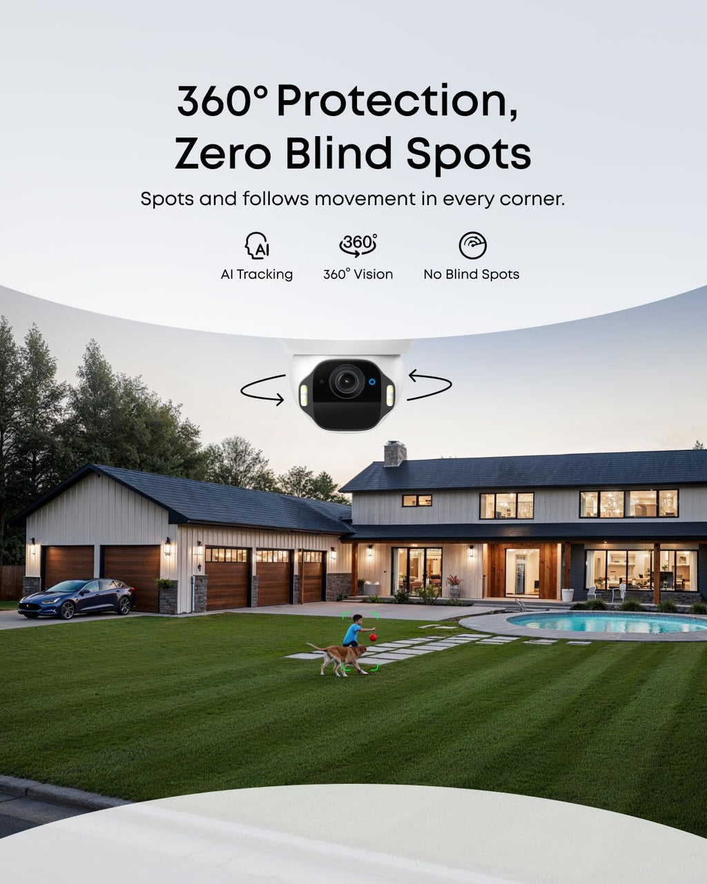 eufy Security SoloCam E42, 4-Cam Kit, 4K Solar Security Camera | AI Facial Recognition & Motion Tracking, Strobe Light, Pan & Tilt, Solar Powered, Built-in Local Storage (Up to 16TB)