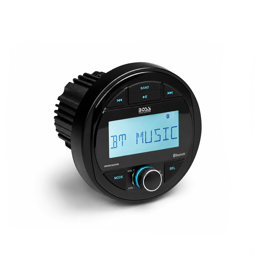 BOSS Audio Systems MGR300B Bluetooth Marine Stereo Gauge Receiver, No DVD