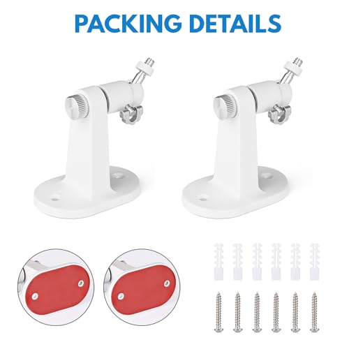 2Pack Adjustable Security Wall Mount Bracket for Ring Stick Up Cam & Ring Outdoor Cam Plus, Perfect View Angle for Your Surveillance Camera System - White