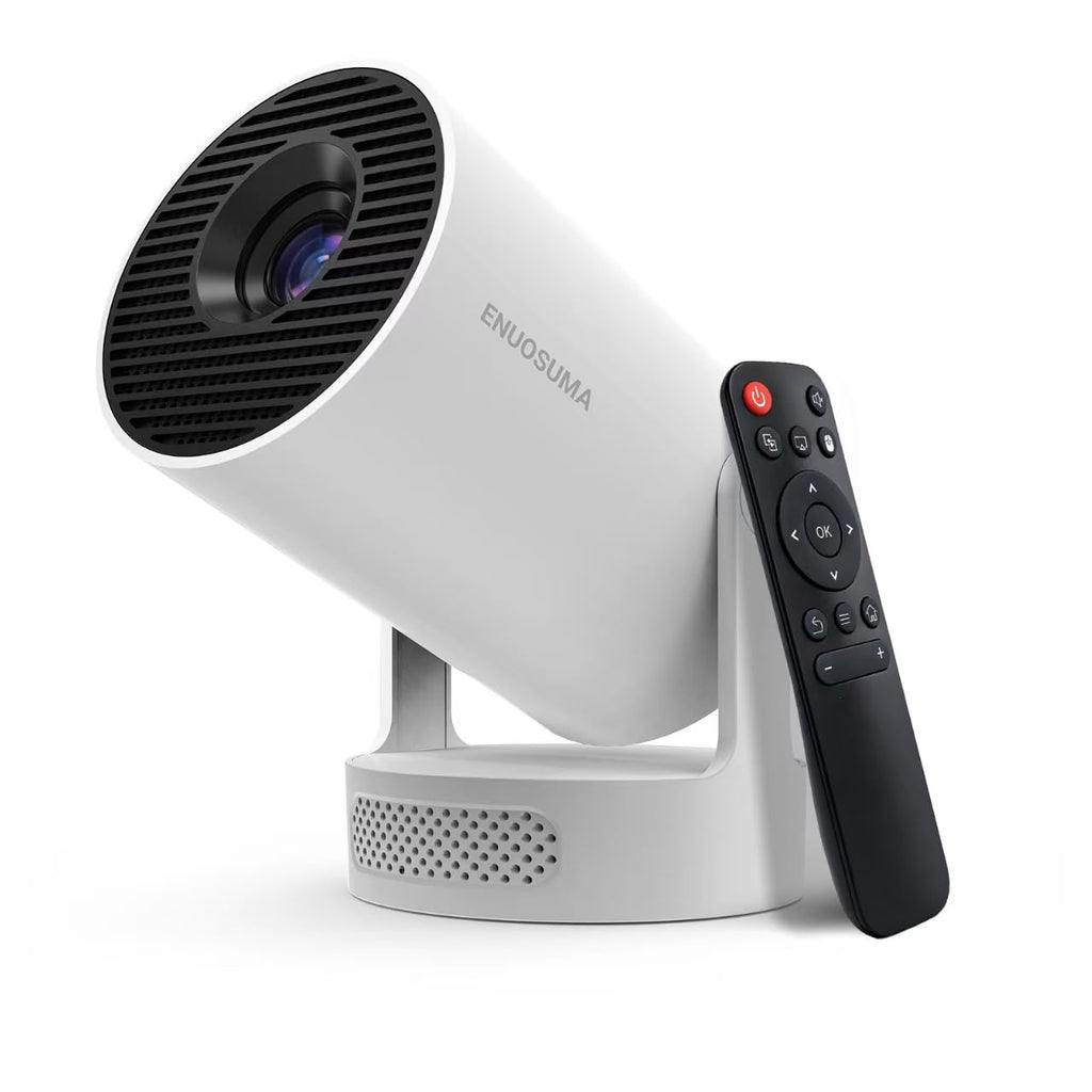 Mini Portable Projector with Wifi 6 and Bluetooth,Base Speaker(M) | 4K Support Projector with 5w Sound Base Speaker,Auto Vertical Keystone 210°Rotatable Proyector