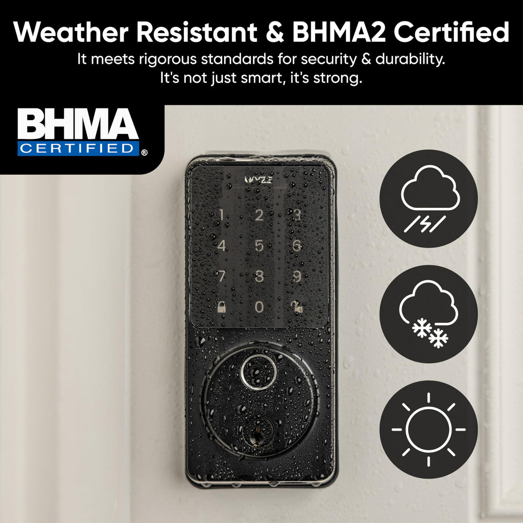 Wyze Auto-Lock Bolt v2, Fingerprint Keyless Entry Smart Lock, AI Learning Scanner with Wi-Fi Front Door Lock Deadbolt, Auto-Lock, 8 Months Battery, BHMA2, IP53, Anti-Peep Keypad, Backup Keys
