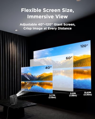 TCL C1 Smart Google TV Projector, WiFi and Bluetooth, 285° Rotating Gimbal | 1080P HDR10，Sealed Optical Engine, Auto Focus & Keystone, 4K Support, Dolby Audio, Portable for Home/Outdoor Movies