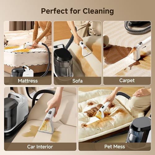 Uwant 18Kpa Upholstery Cleaner Machine with Pet Pro Cleaner&Tools Set of 1