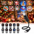 2027 New Plug and Play Hd Christmas Projector Indoor, 360°Adjustable Christmas Scene Projector Indoor, Holiday Projector for Bedroom, Gaming Room (10 Projection Films)