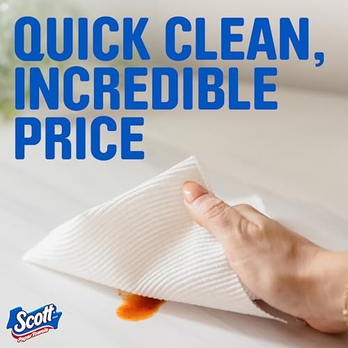 Scott Paper Towels, Choose-A-Sheet, 6 Double Rolls, 108 Sheets Per Roll | Absorbent, Deep-Cleaning Ridges, Virtually Lint-Free, Reliable