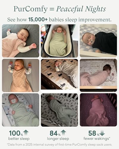 PurComfy Supersoft Bamboo Viscose Sleep Sack, 1.0 TOG Baby Sleeping Bag | Ideal For Sensitive Skin, 2-Way Zipper, All Season Baby Wearable Blanket, Neutral for Boy Girl