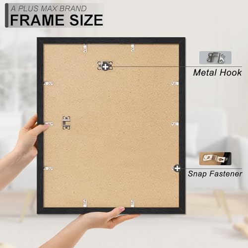 A PLUS MAX 16x20 Picture Frame Black Light Weight Wall Mount | 16 x 20 Inch Black Wood-grain Engineered Wood Material Frame for 16by20 Rectangular Photo Poster - 1 Pack/Black/16x20
