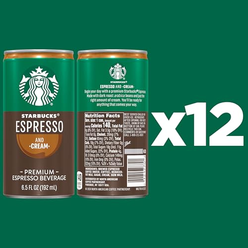 Starbucks Espresso & Cream, 6.5 Fl Oz Cans (Pack of 12)
