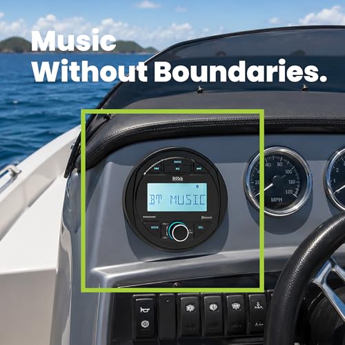 BOSS Audio Systems MGR300B Bluetooth Marine Stereo Gauge Receiver, No DVD