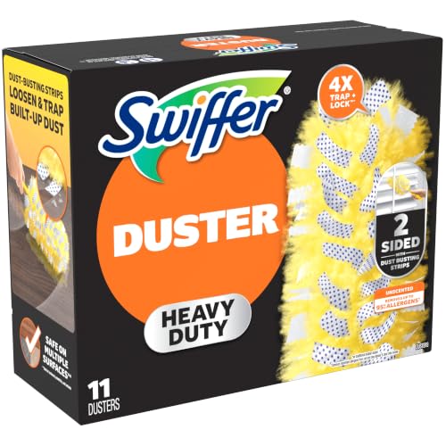 Swiffer Dusters Heavy Duty Multi-Surface Duster Refills for Cleaning, Unscented, 11 Count
