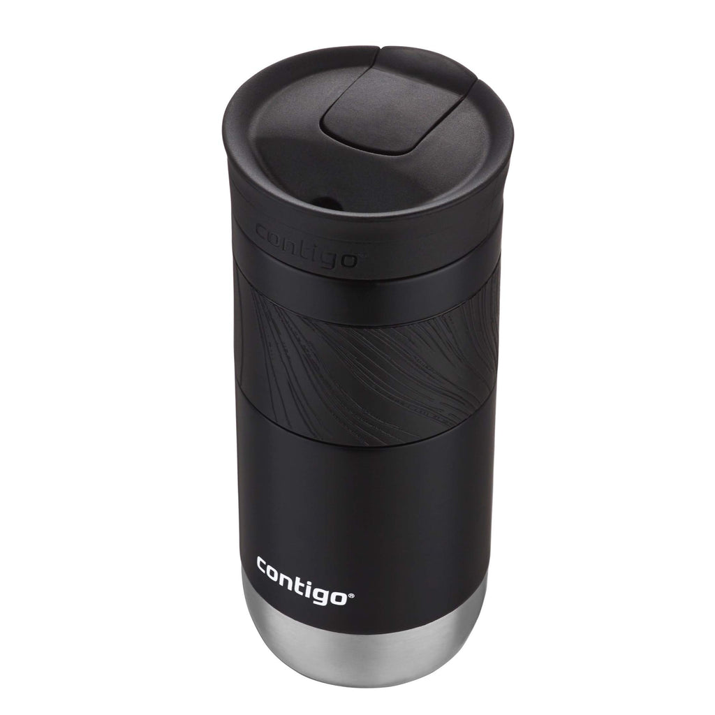 Contigo Byron Vacuum-Insulated Stainless Steel Travel Mug, Licorice, 16oz | Leak-Proof Lid, Thermalock Insulation, Hot 6 Hrs or Cold 12 Hrs, One-Handed Drinking, Textured Grip, Fits Car Cup Holders