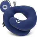 BCOZZY Travel Neck Pillow for Airplane, Head & Chin Support, Large Navy | Rest comfortably on flights and road trips. Arrive refreshed. Soft, adjustable, washable and lightweight, with a carry bag.