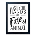 Bathroom Quotes Wall Decor, Black and White Bathroom Wall Art, Toilet Decor Signs Small Black Framed Canvas Art for Kid's Washroom