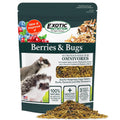 Berries & Bugs 1.5 lb - All Natural High Protein High Fiber Food for Hedgehogs, Skunks, Opossums, Sugar Gliders - Universal Insectivore Diet with Fruit, Gut-Loaded Insects, & Healthy Vitamins