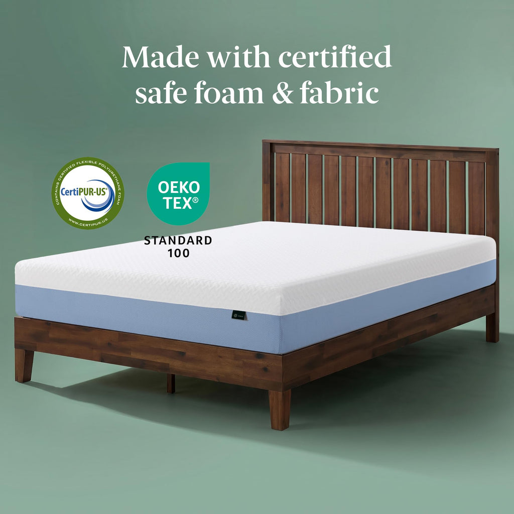 Zinus 8 Inch Full Cooling Essential Memory Foam Mattress, Medium Feel | Designed for Cooler Sleep, Soothing Pressure Relief, Just-Right Medium Feel, CertiPUR-US & OEKO-TEX Certified Materials