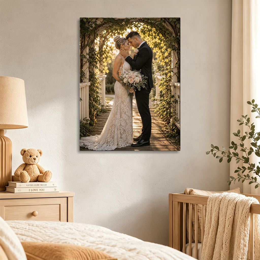 Canvas Prints with Your Photos,Ship Next Day Custom Canvas Wall Art 8x10 | Personalized Framed Canvas Pictures,Custom Photo Gifts for Wedding, Family, Frineds, Pets,Ready to Hang Home Decor