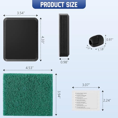 Transducer Mounting Plate Kit Transducer Pad,Black,4.3 x 3.5 Inch | Adhesive mount plate, 25mm pad, Cleaning wipes & clips, No-drill transducer installation