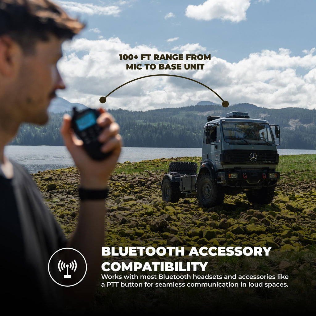 Midland MXT295 15W MicroMobile GMRS Two-Way Radio with Bluetooth Mic | Wireless Bluetooth Mic, IP67 Waterproof, 99 Channels, 8 Repeater Channels, PA and Intercom, NOAA Weather Alert
