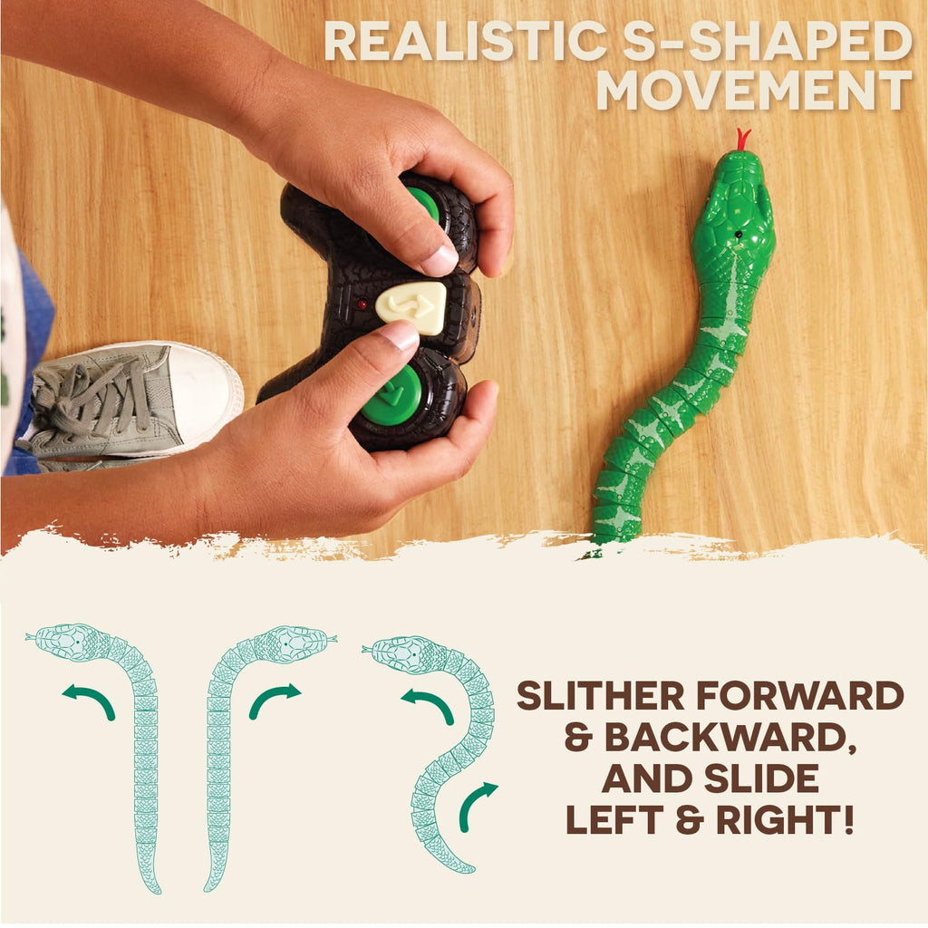 Terra by Battat Remote Control Snake, Emerald Tree Boa, Green, Animals | Electronic snake toy with remote, LED light-up eyes, S-shaped movement, includes 1 snake and 1 remote control, 6+ Years