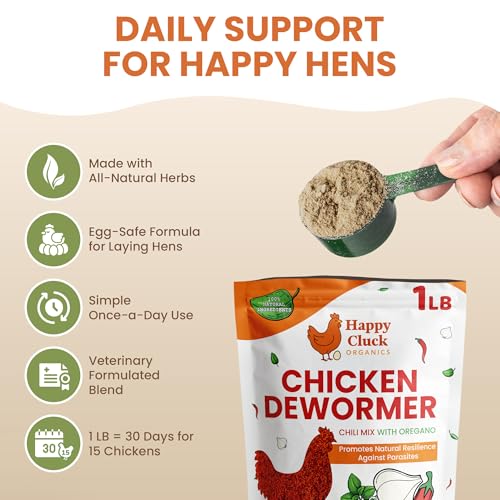 Natural Chicken Dewormer Chili Mix Powder (1 lb) | Herbal Poultry Wormer & Parasite Support for Laying Hens | Egg-Safe Chicken Dewormer for Backyard Flocks | 1 lb Bag