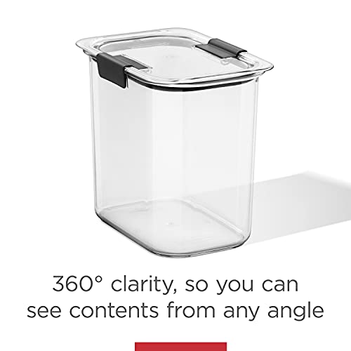 Rubbermaid Brilliance 12-Cup Airtight Food Storage Container, Perfect for Pantry Staples, Clear/Grey