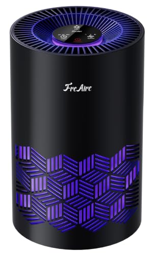 FreAire Air Purifiers for Bedroom Up to 1086 Ft², KN6391RGB, Black | HEPA Air Purifier with 360° Airflow, 20 dB Sleep Mode, 3 Ambient Lights & Aroma Pad for Dust, Smoke, PoIIen & Pet Dander