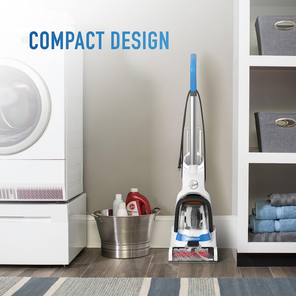 Hoover PowerDash Pet Compact Carpet Cleaner Machine, Lightweight Design | HeatForce Fast Drying, Antimicrobial Brush Roll, Pair with a Hoover Carpet Cleaner Solution