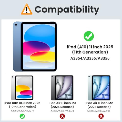MoKo for iPad (A16) 11th Generation Case, iPad 10th Gen Case, Navy Blue | For iPad 11/10.9 Inch Case 2025/2022, Slim Stand Hard PC Translucent Back Shell Smart Cover,Support Touch ID,Auto Wake/Sleep