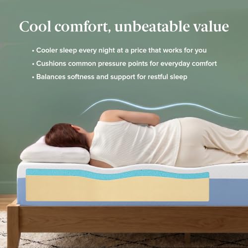 Zinus 8 Inch Full Cooling Essential Memory Foam Mattress, Medium Feel | Designed for Cooler Sleep, Soothing Pressure Relief, Just-Right Medium Feel, CertiPUR-US & OEKO-TEX Certified Materials