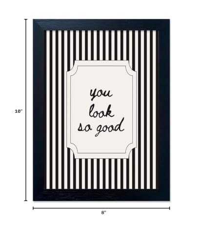 Black and White Bathroom Wall Art You Look So Good Framed Black Striped Bathroom Decor Modern Minimalist Canvas Print Painting Artworks for Wall
