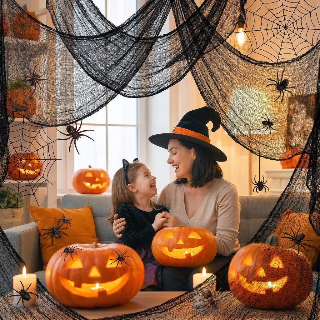 5Pcs Halloween Creepy Cloth Black 30×72inch - Halloween Decorations Clearance - Creepy Spooky Halloween Decorations Outdoor Indoor