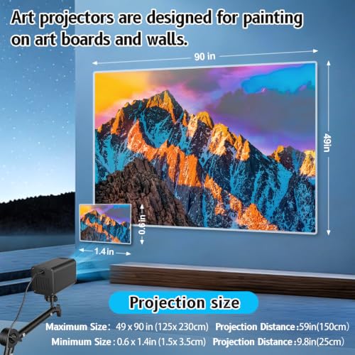 Art Projector for Tracing and Drawing - 5G WiFi & App-Free Web Control | Digital Sketch Projector with Stable Stand for Cookie Decor - Compatible with iOS/Android, Supports Online/Offline