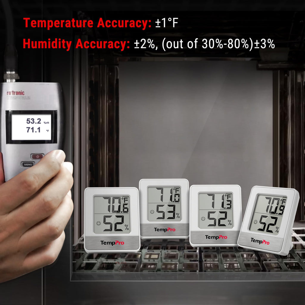TempPro TempAir Digital Hygrometer Indoor Thermometer | Humidity Meter Room Thermometer with Temperature and Humidity Monitor Mini Hygrometer