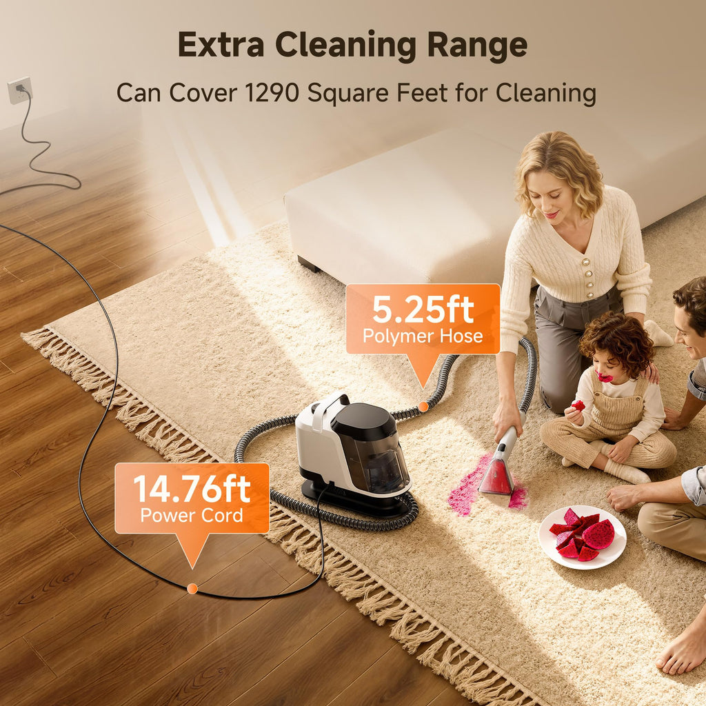 Uwant 18Kpa Upholstery Cleaner Machine with Pet Pro Cleaner&Tools Set of 1