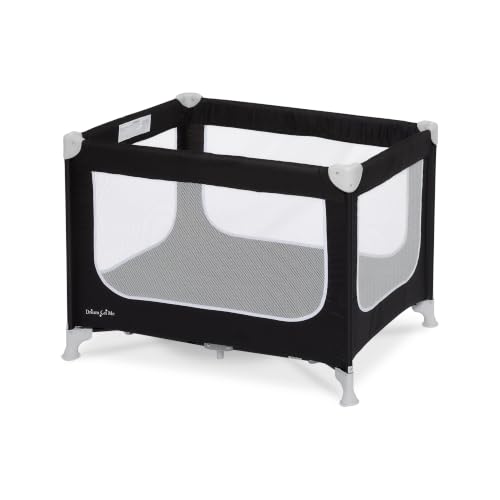 Dream On Me Zodiak Portable Playard, Compact for Travel, Carry Bag, Black | Removable Mattress Pad, Mesh Sides, Quick Fold, 30 Lb Limit - ASTM Tested for Infants & Toddlers, Indoor & Outdoor Use