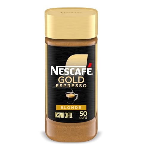 NESCAFÉ Gold Espresso Blonde Instant Coffee, 3.5 oz Jar | Blonde roast instant espresso; single 3.5 oz (100 g) jar